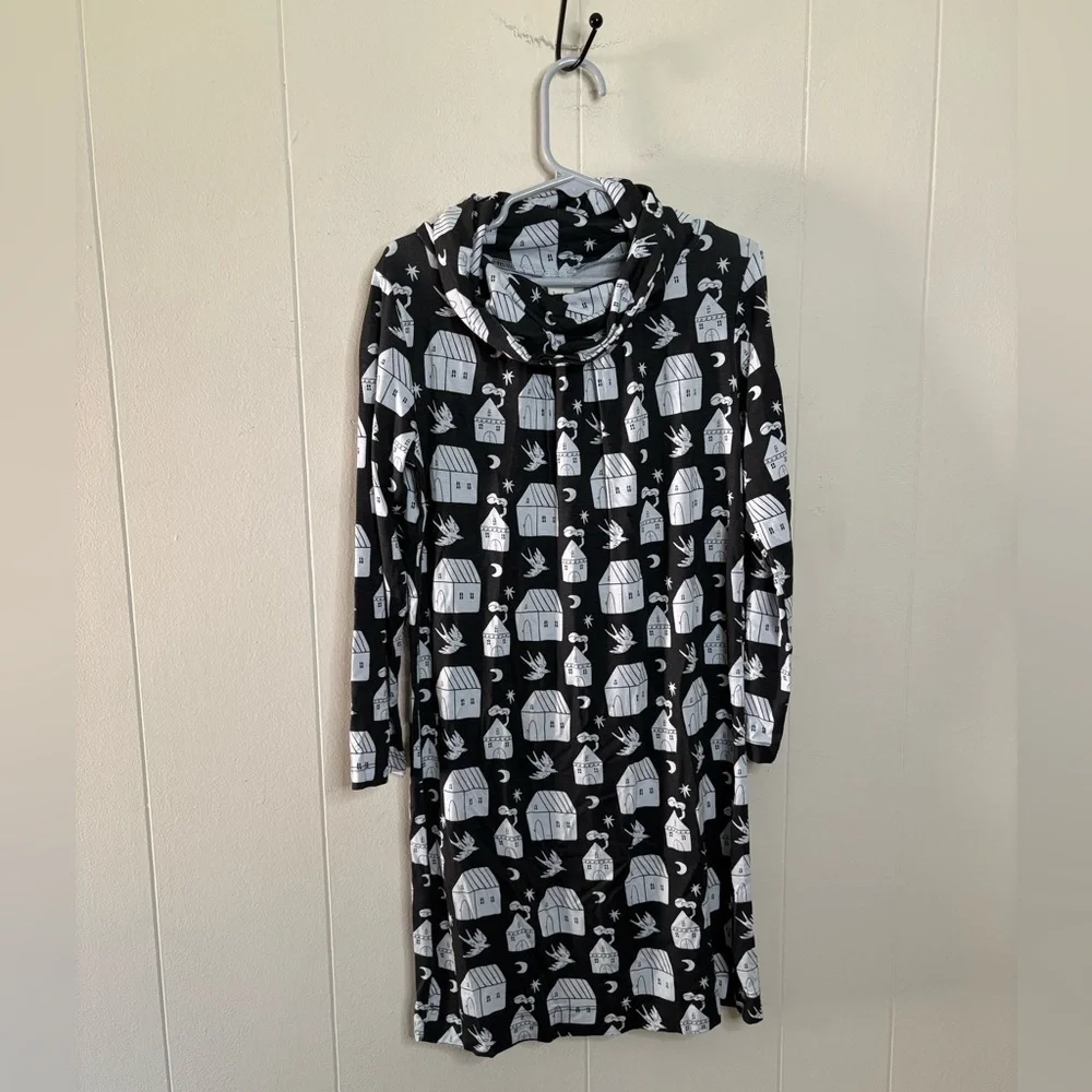 Kate Quinn Long Sleeve Cowl Neck Dress in Little Houses Girls size 6 new